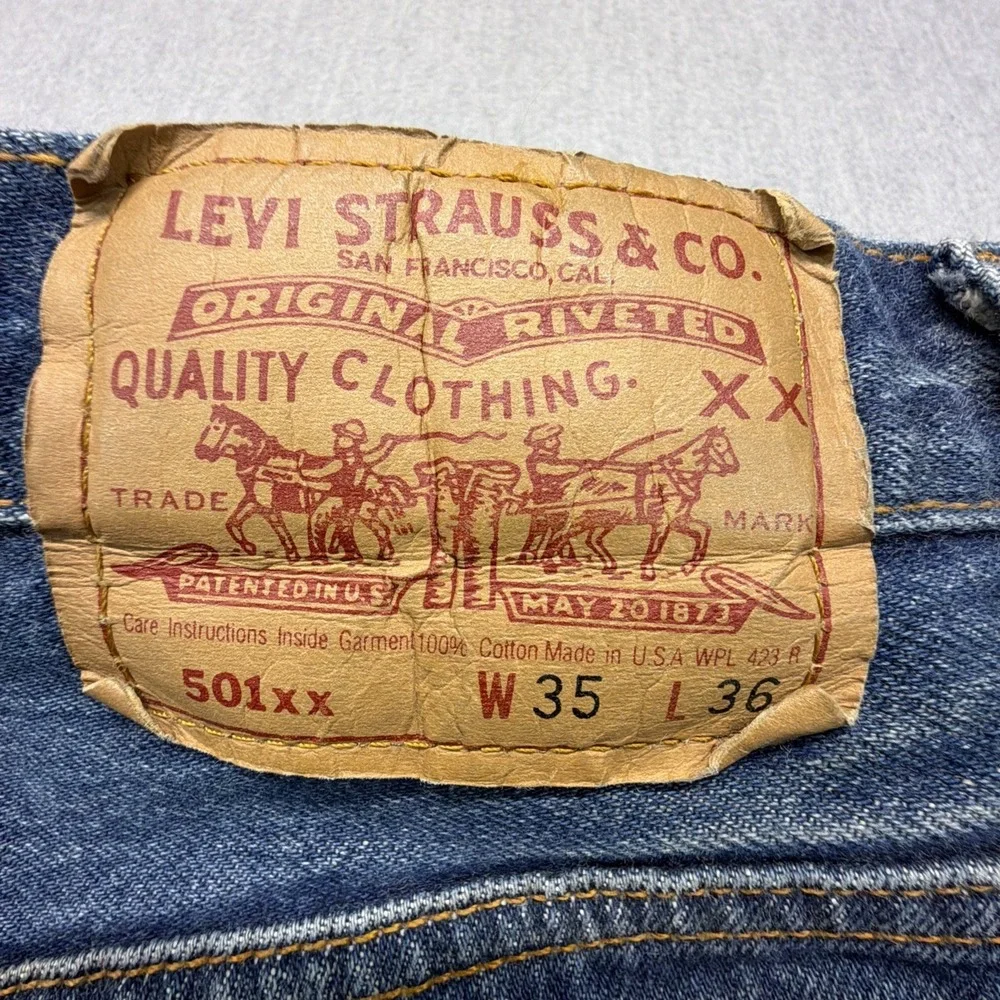 Vintage‎ Levi's 501XX Jeans Made in USA 1992 Mens 35x36 (Fits 32x32)